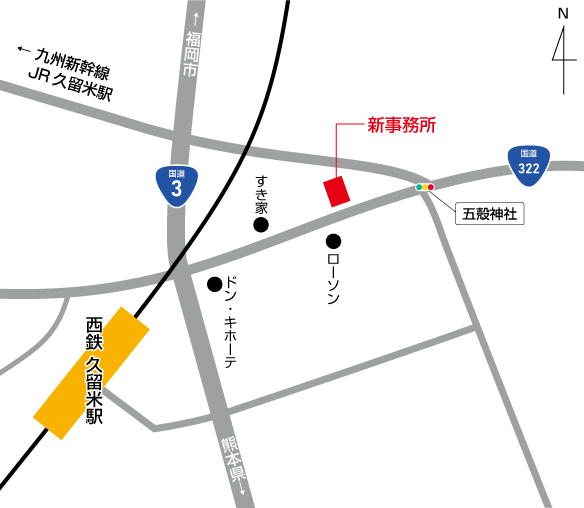 福岡新事務所地図